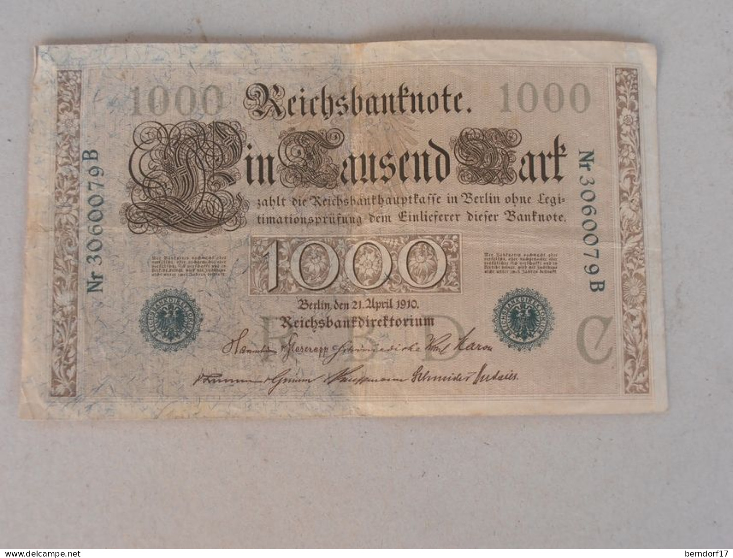 REICHSBANKNOTE 1000 - 1000 Mark