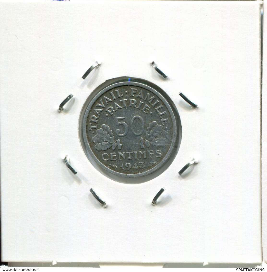 50 FRANCS 1943 FRANCIA FRANCE Moneda #AP016.E - Andere & Zonder Classificatie