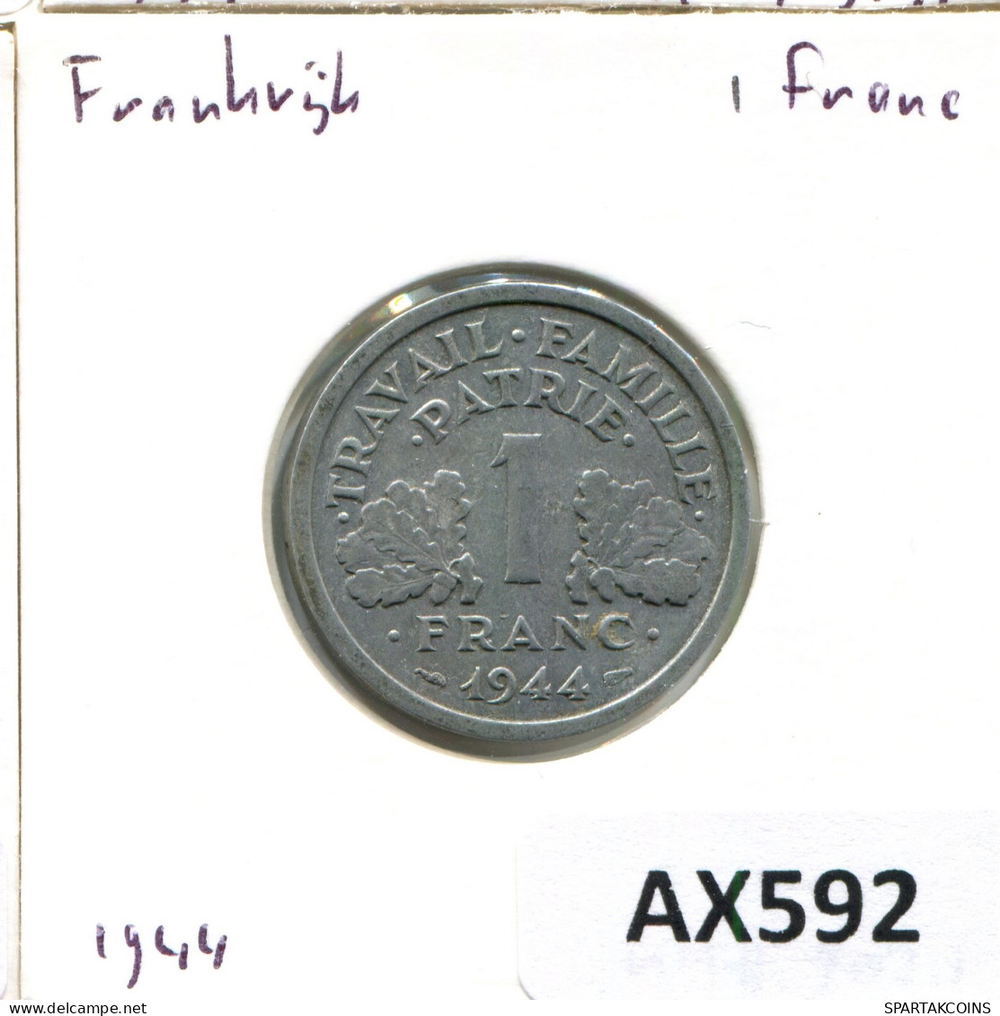 1 FRANC 1944 FRANCE Coin #AX592 - 1 Franc
