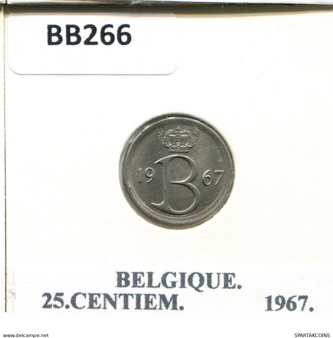 25 CENTIMES 1967 FRENCH Text BELGIUM Coin #BB266.U - 25 Cents