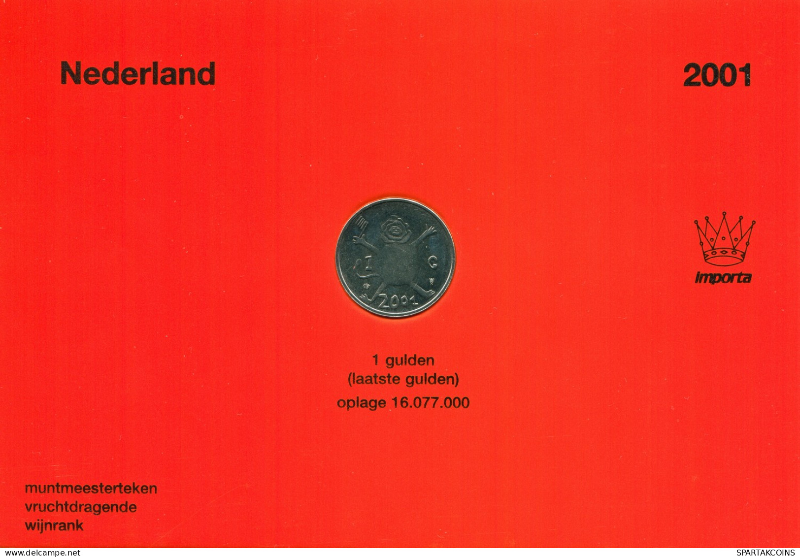 NIEDERLANDE NETHERLANDS 2001 1 GULDEN Last Gulden #SET1039.7.D - Mint Sets & Proof Sets