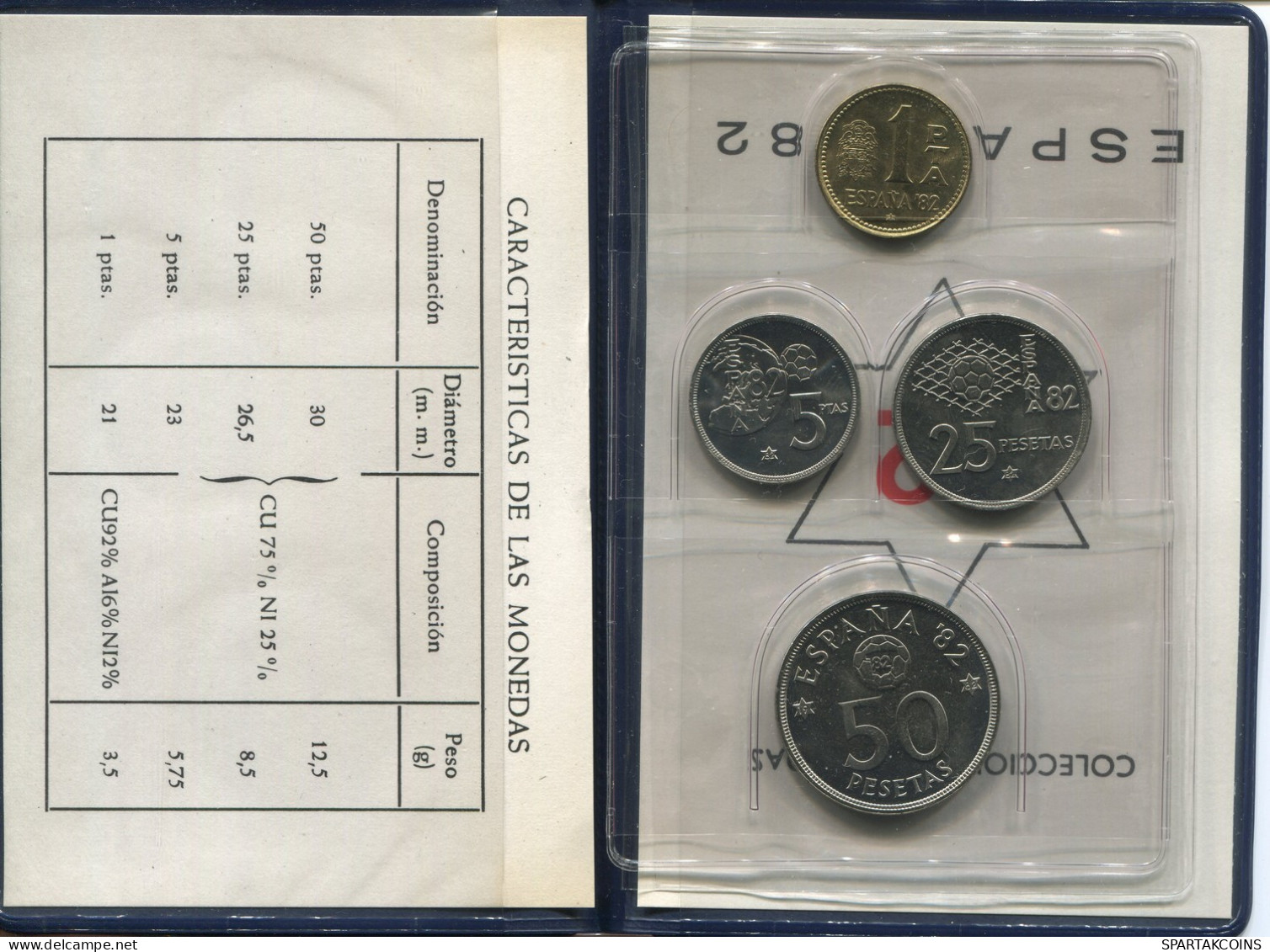 SPANIEN SPAIN 1980*82 Münze SET MUNDIAL*82 UNC #SET1260.4.D - Mint Sets & Proof Sets