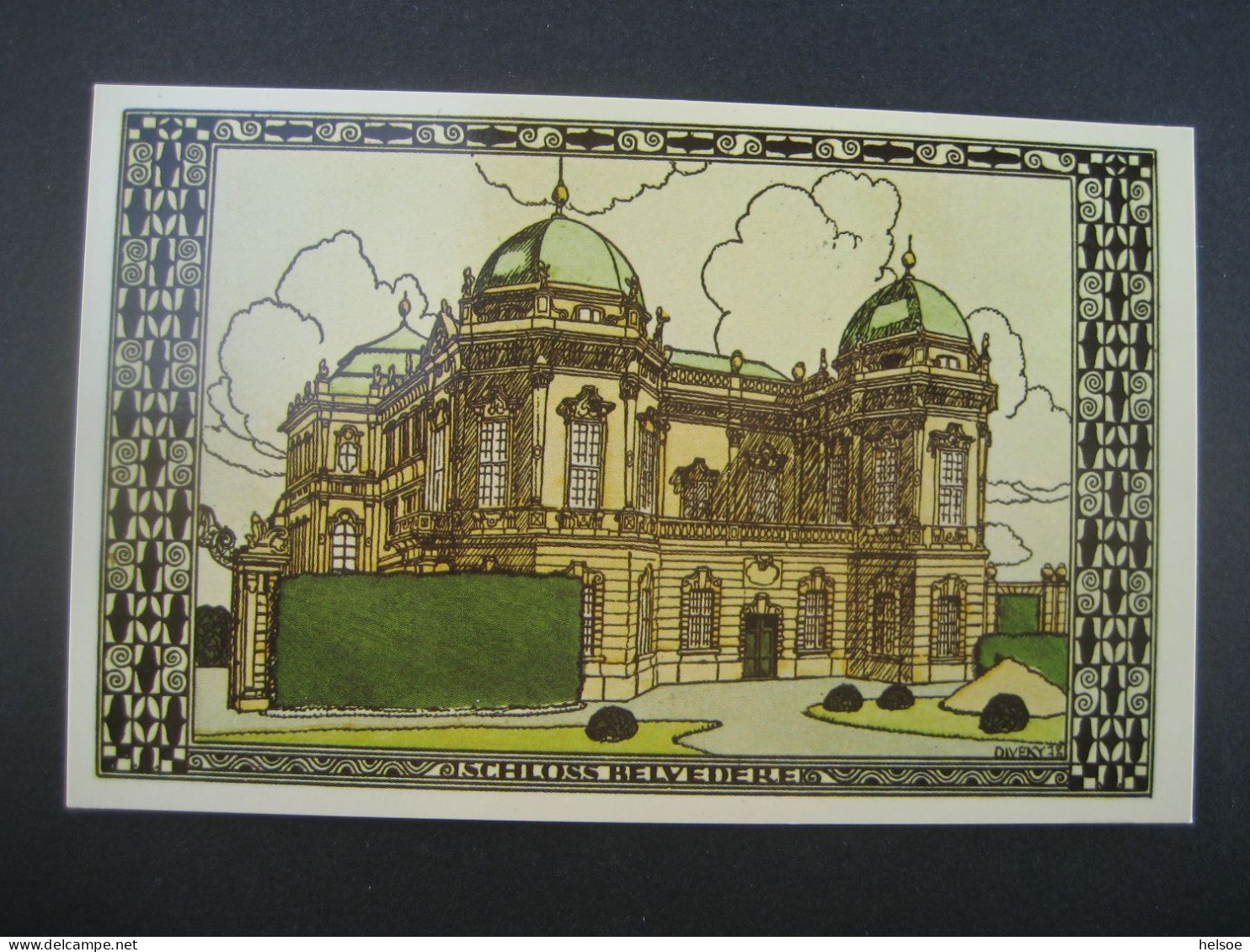 Österreich- Ansichtskarte Wiener Werkstätte, Wien: Schloss Belvedere, WW-Karte 317 - Belvedère