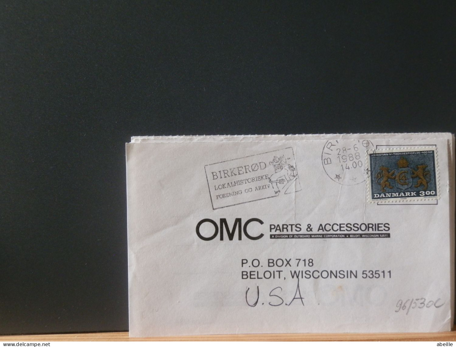 96/530C CP DANMARK  1988  QUIK BUY 1 EURO - Cartas & Documentos