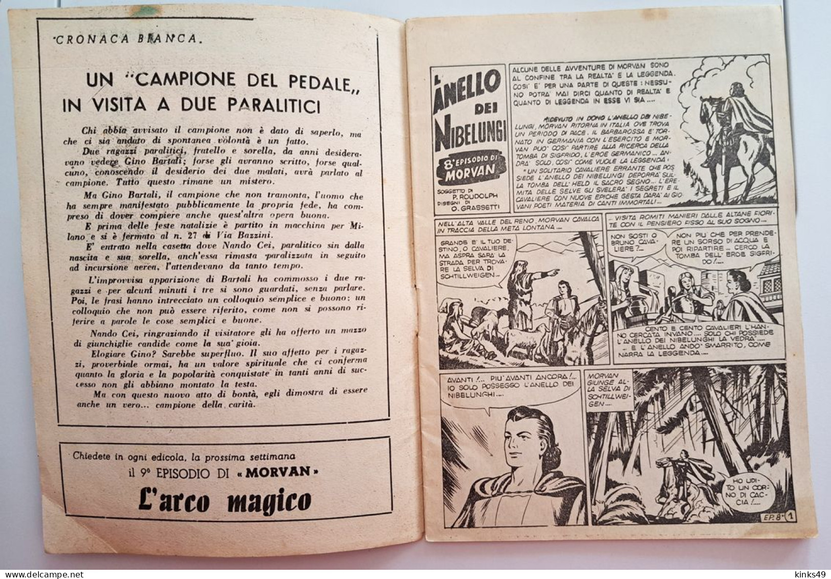 M450> MORVAN N° 8 Anno:1950 - Supplemento A IL VITTORIOSO - 8° Episodio - Eerste Uitgaves