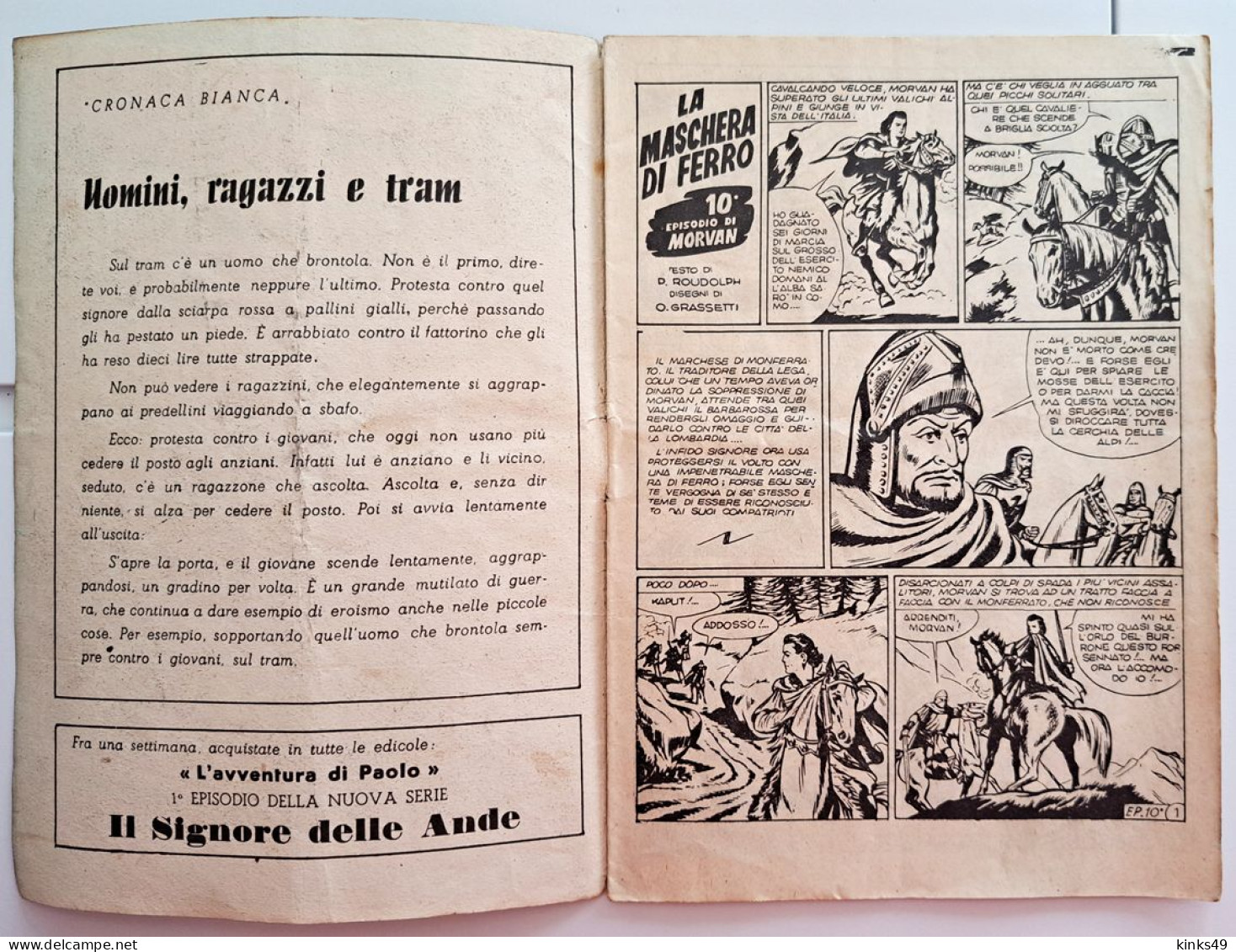M450> MORVAN N° 10 Anno:1950 - Supplemento A IL VITTORIOSO - 10° Episodio - Primeras Ediciones