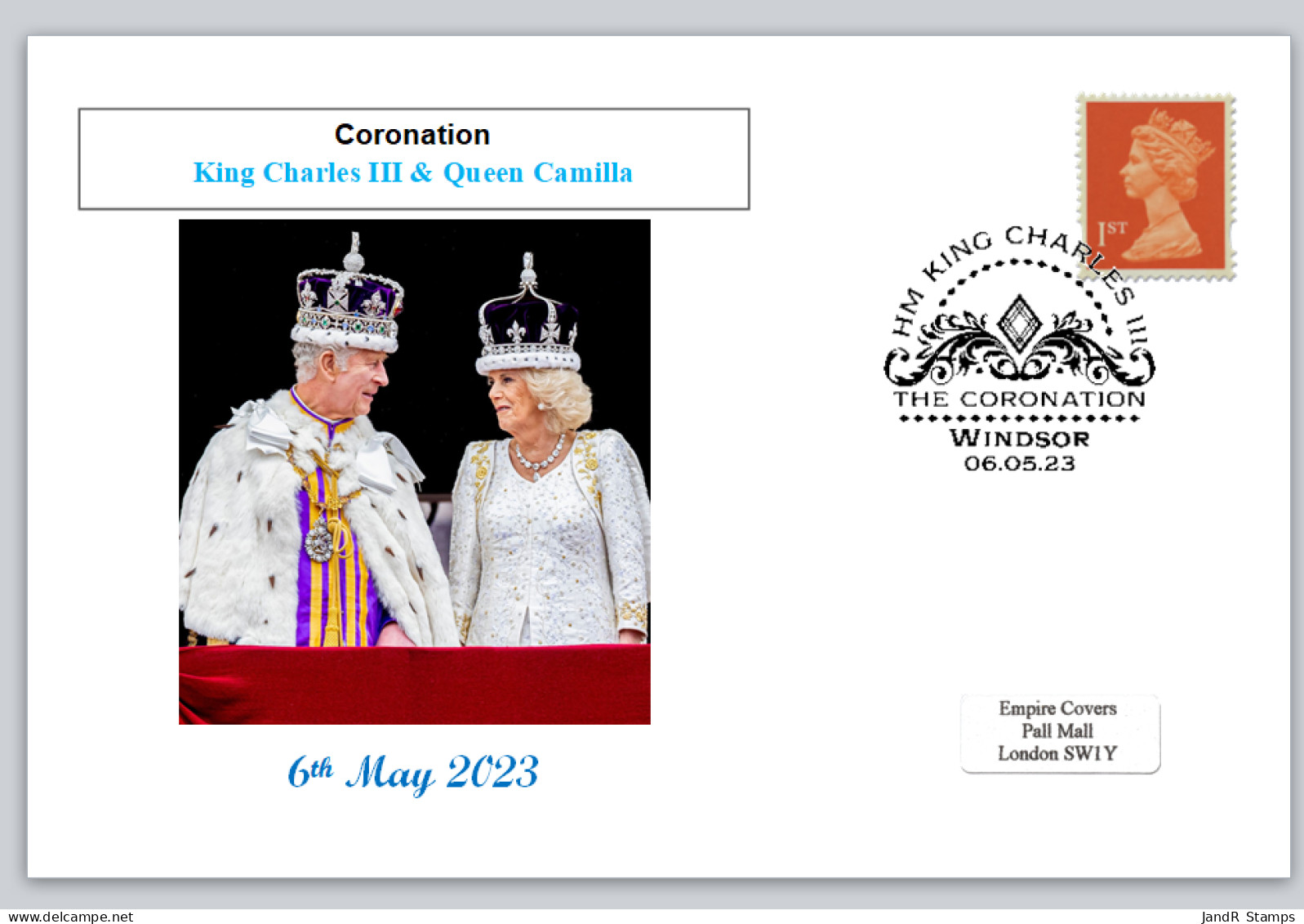 GB 2023 Coronation Charles III Queen Camilla Royalty Women Privately Produced (white) Glossy Postal Card #4 - 2021-... Decimal Issues