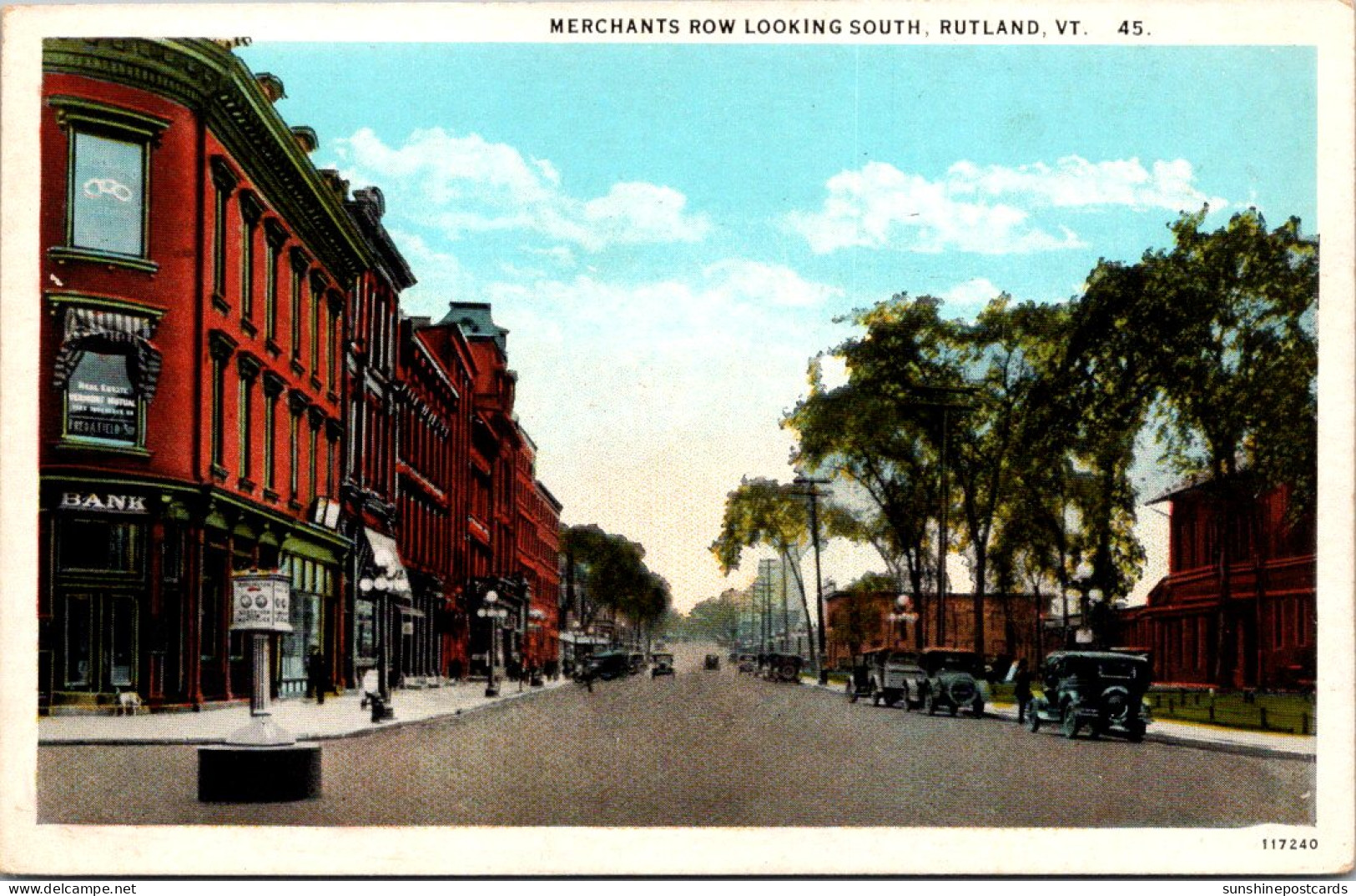 Vermont Rutland Merchants Row Street Scene Looking South Curteich - Rutland