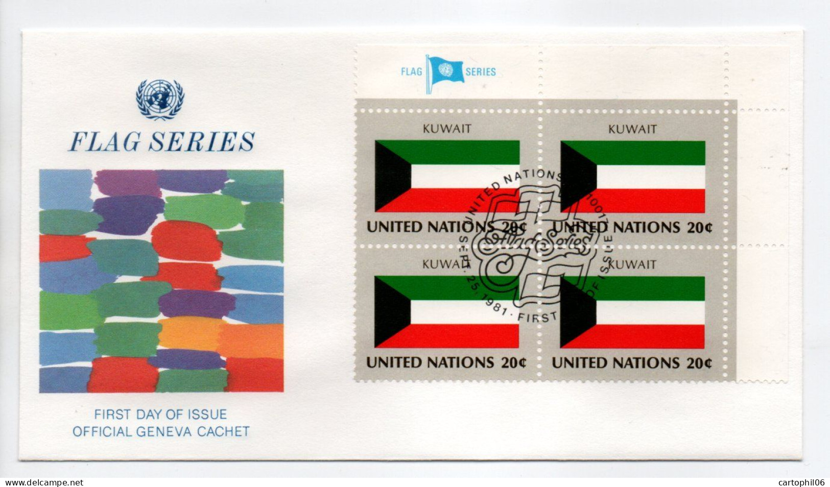 - FDC UNITED NATIONS 25.9.1981 - DRAPEAUX / FLAG KUWAIT - - Briefe