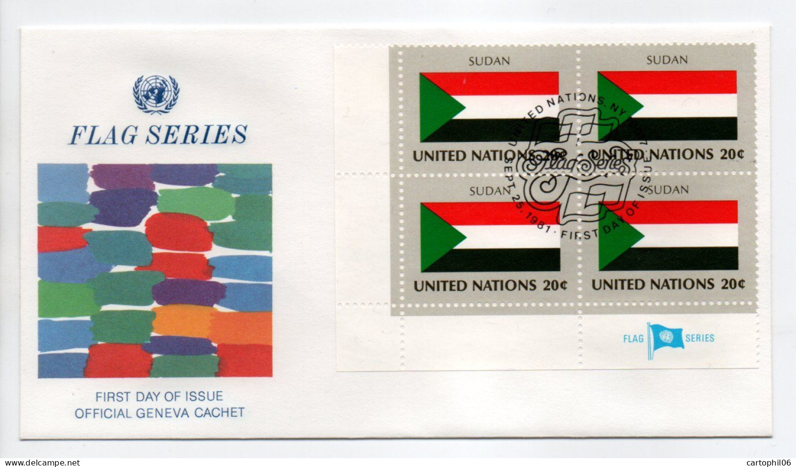 - FDC UNITED NATIONS 25.9.1981 - DRAPEAUX / FLAG SUDAN - - Briefe