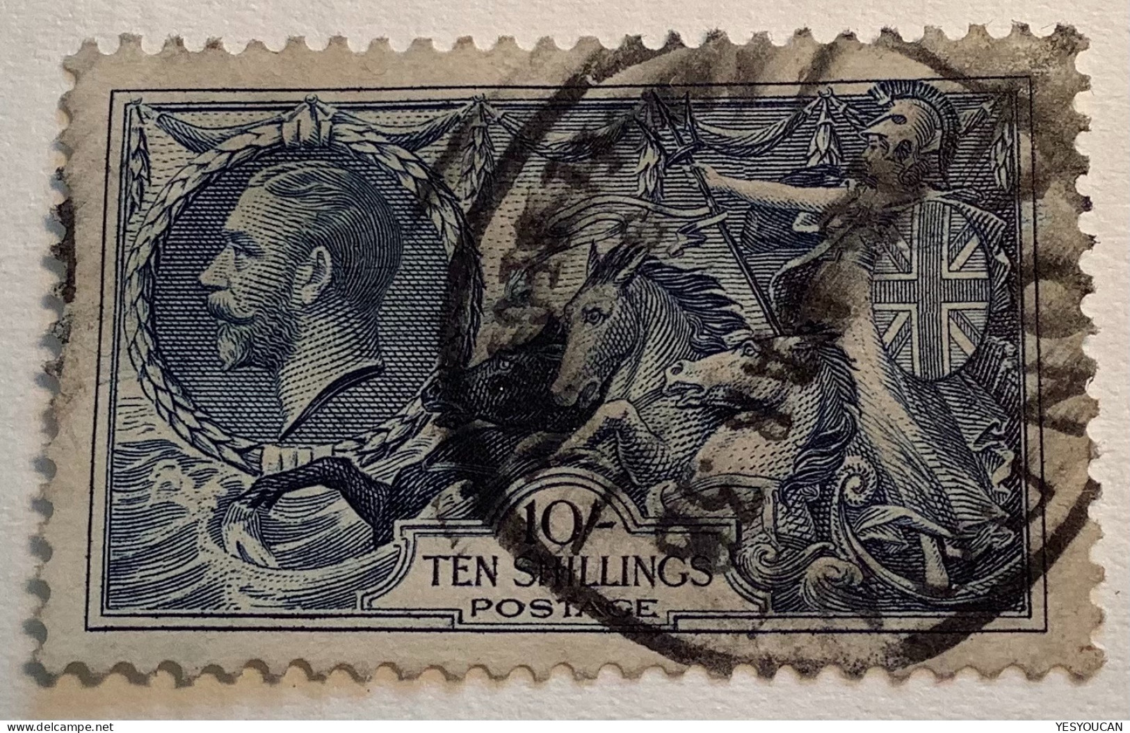 GB 1934 YT Nr 200 KGV 10s Seahorses VF/TB Used (Grande Bretagne Oblitéré, Great Britain SG 452 - Used Stamps