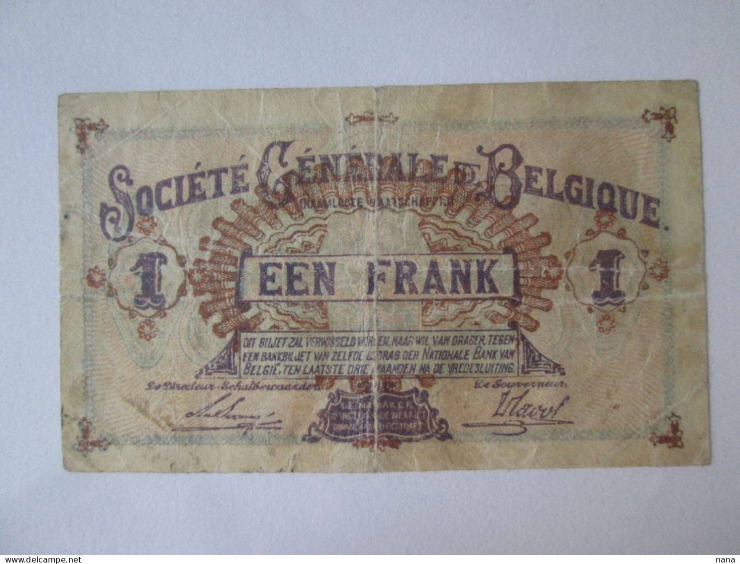 Rare! Belgium/Belgique 1 Franc 1917 Banknote,see Pictures - Andere & Zonder Classificatie