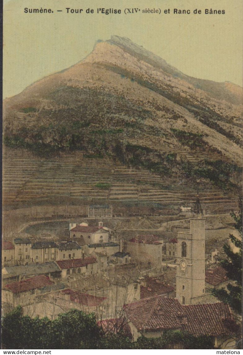 GARD SUMENE TOUR DE L'EGLISE ( XIVe Siècle ) ET RANC DE BANES  Carte Toilée - Sumène