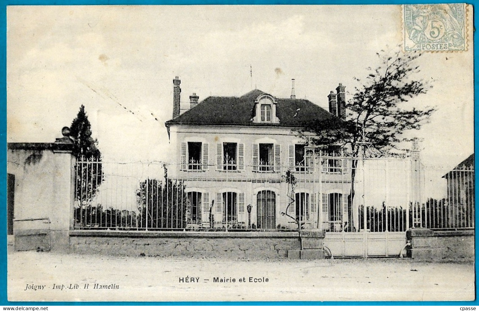 CPA 89 HERY Yonne - Mairie Et Ecole ° H. Hamelin - Hery