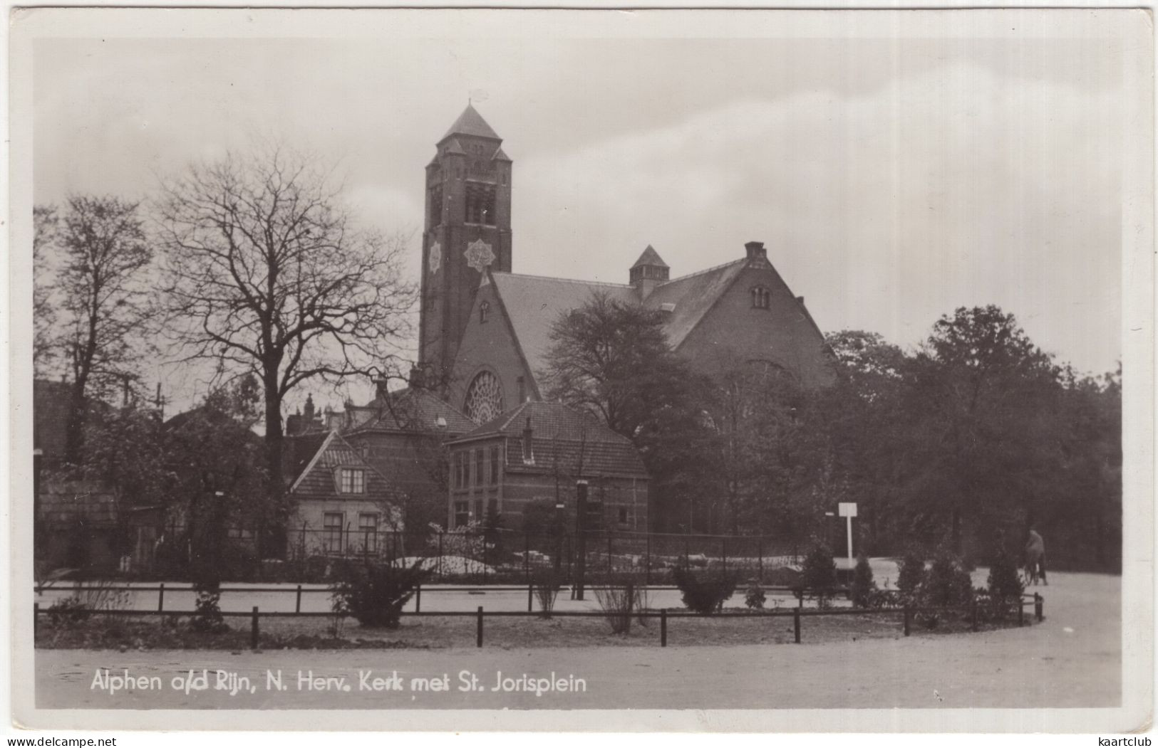 Alphen A/d/ Rijn - N. Herv. Kerk Met St. Jorisplein - (Zuid-Holland, Nederland) - 1949 - Alphen A/d Rijn