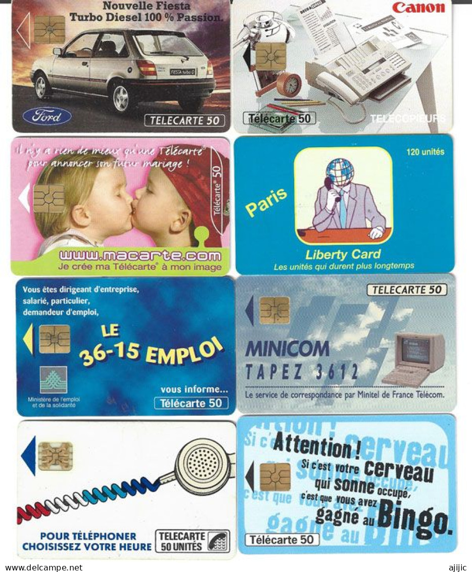 France. 8 Telecartes. Bon Etat. - Phonecards: Private Use