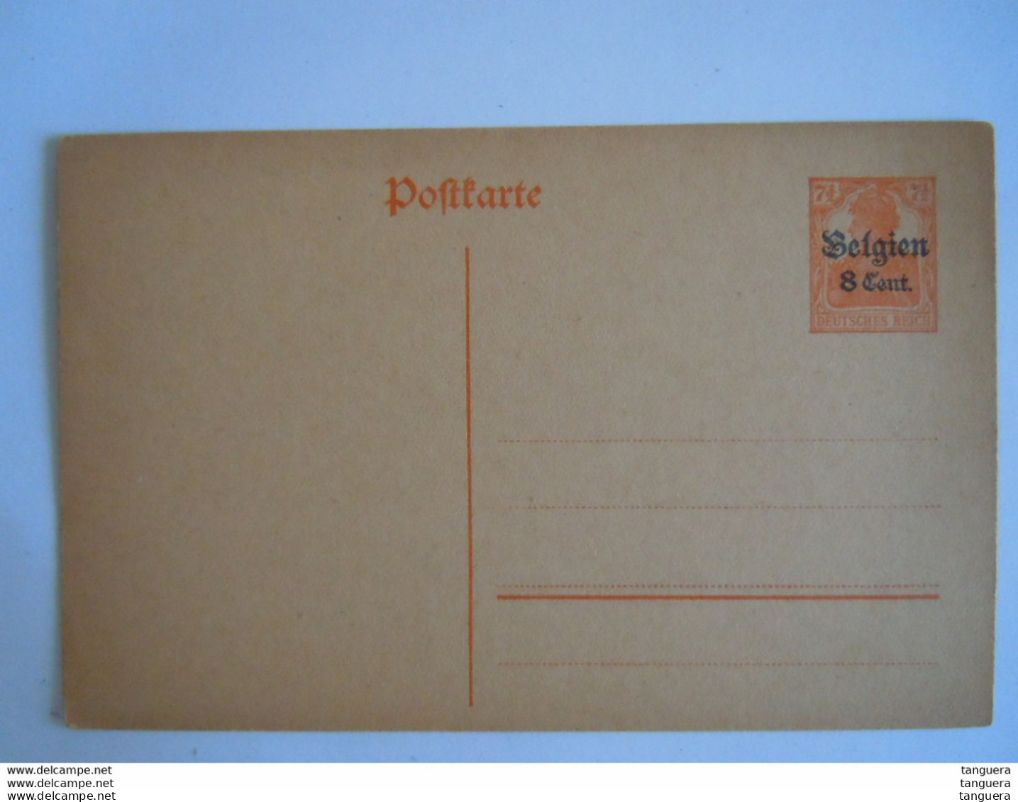 Belgique Entier Postwaardestuk Generaal Gouvernement Postkarte Nr.10 Belgien 8 Cent Op 7,5 Pf 1916 Mint - German Occupation