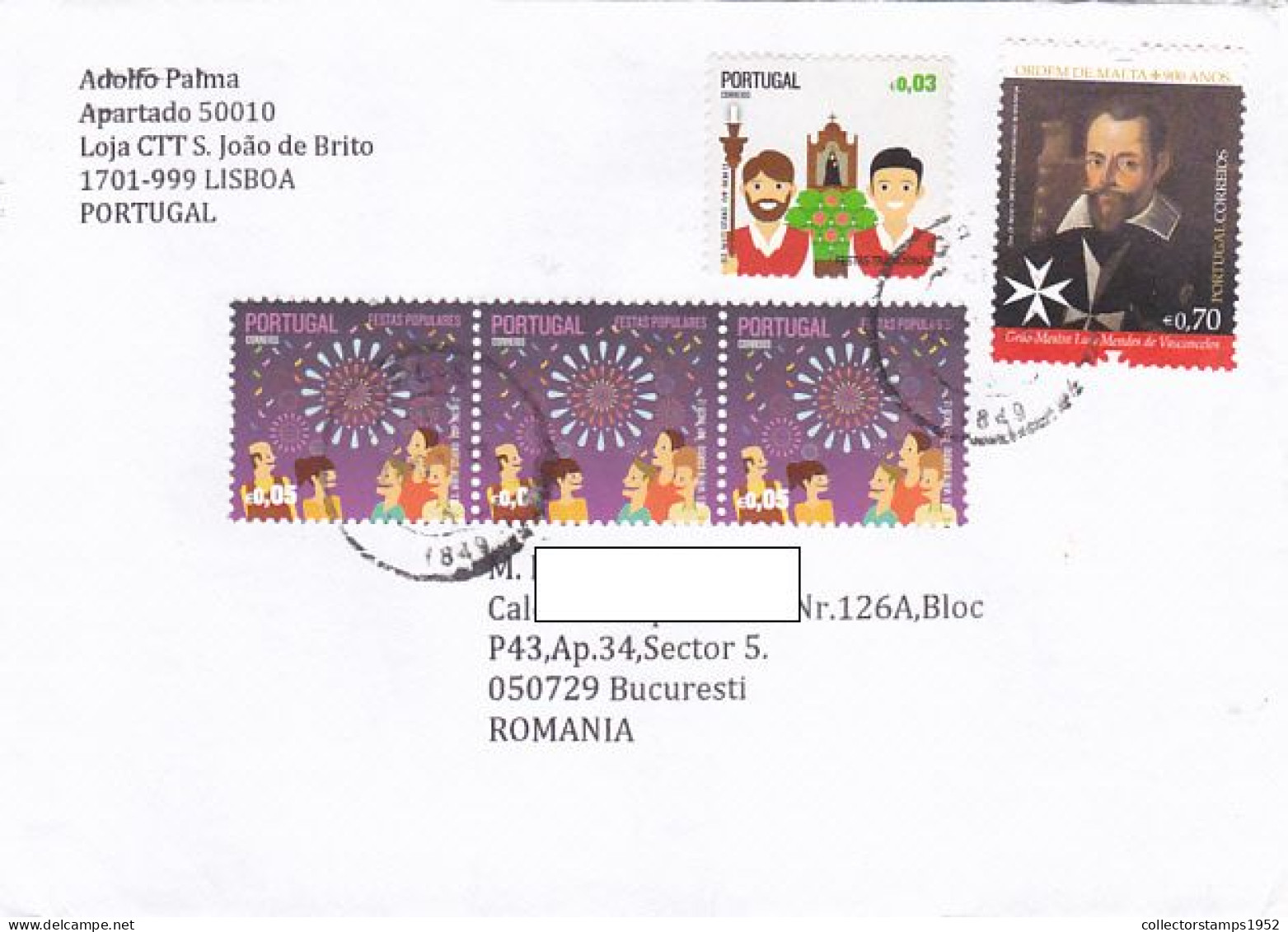 FESTIVALS, ORDER OF MALTA, FINE STAMPS ON COVER, 2021, PORTUGAL - Covers & Documents