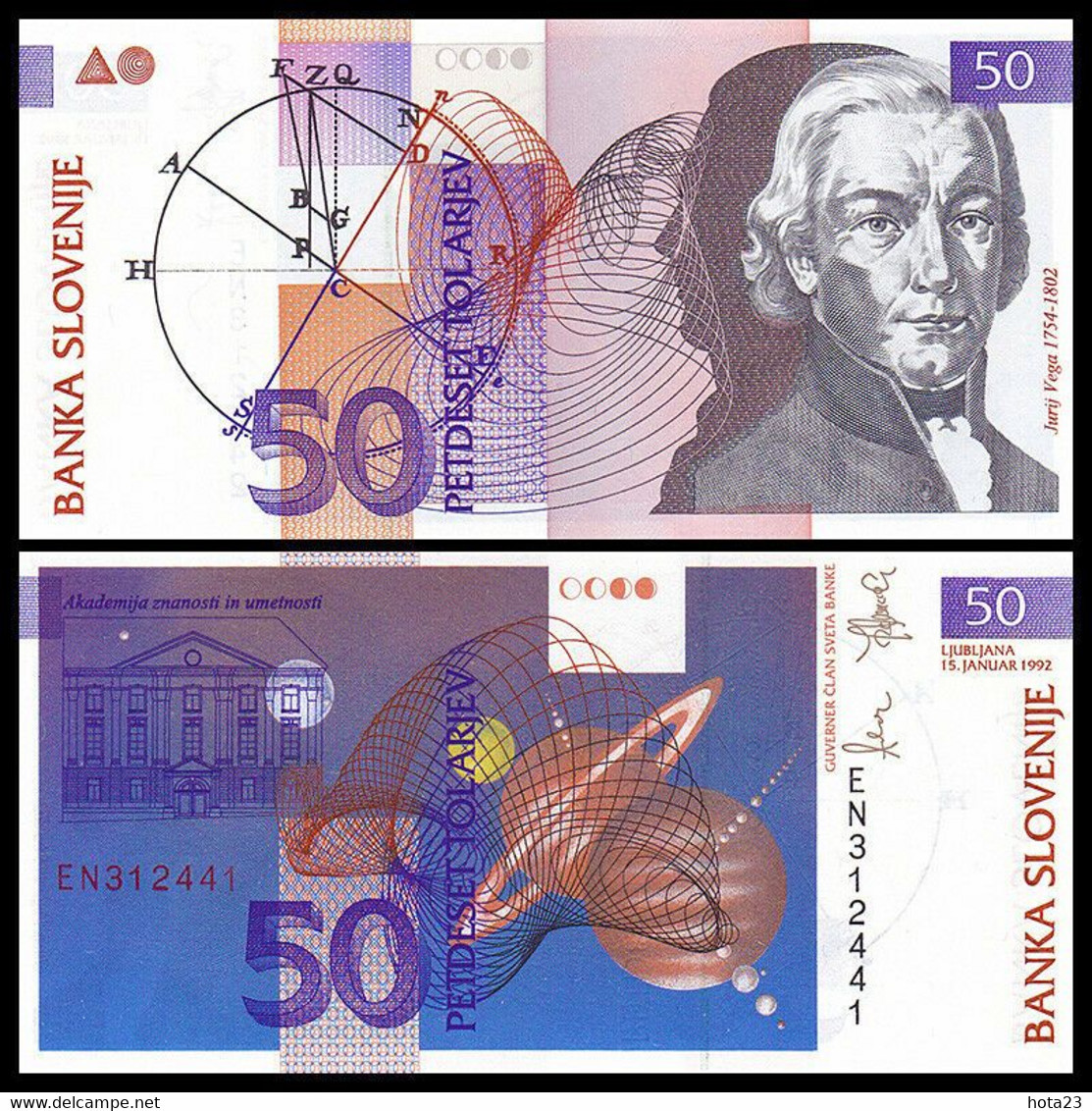 Slovenia-slovenia 50 Tolarjev 15-1-1992 Pick 13 Sc = Unc - Slowenien