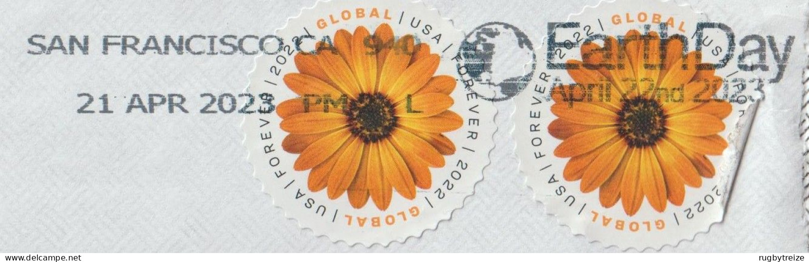 6595 Lettre Cover ETATS UNIS USA SAN FRANCISCO EARTH DAY 2023 TOURNESOL SUNFLOWER - Covers & Documents
