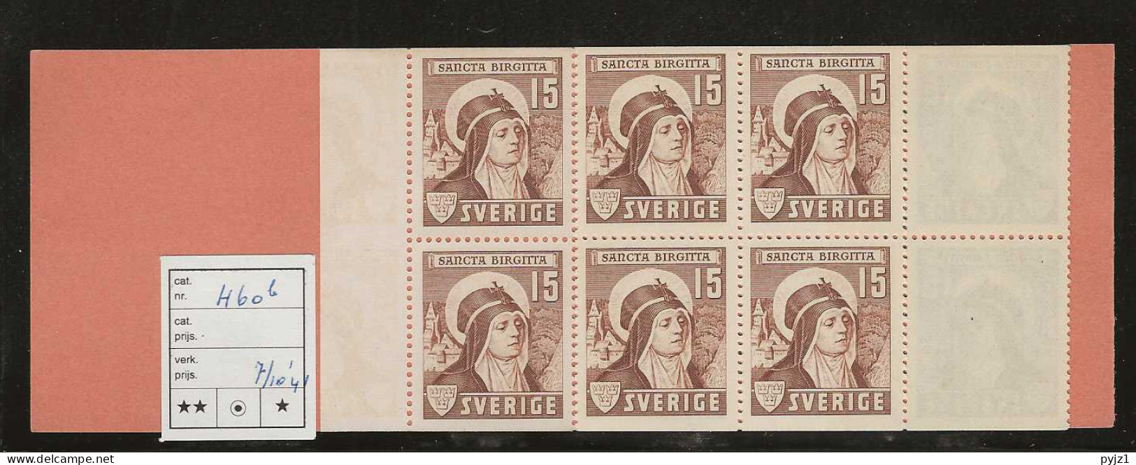 1941 MNH Sweden Booklet Facit H60A Postfris** - 1904-50