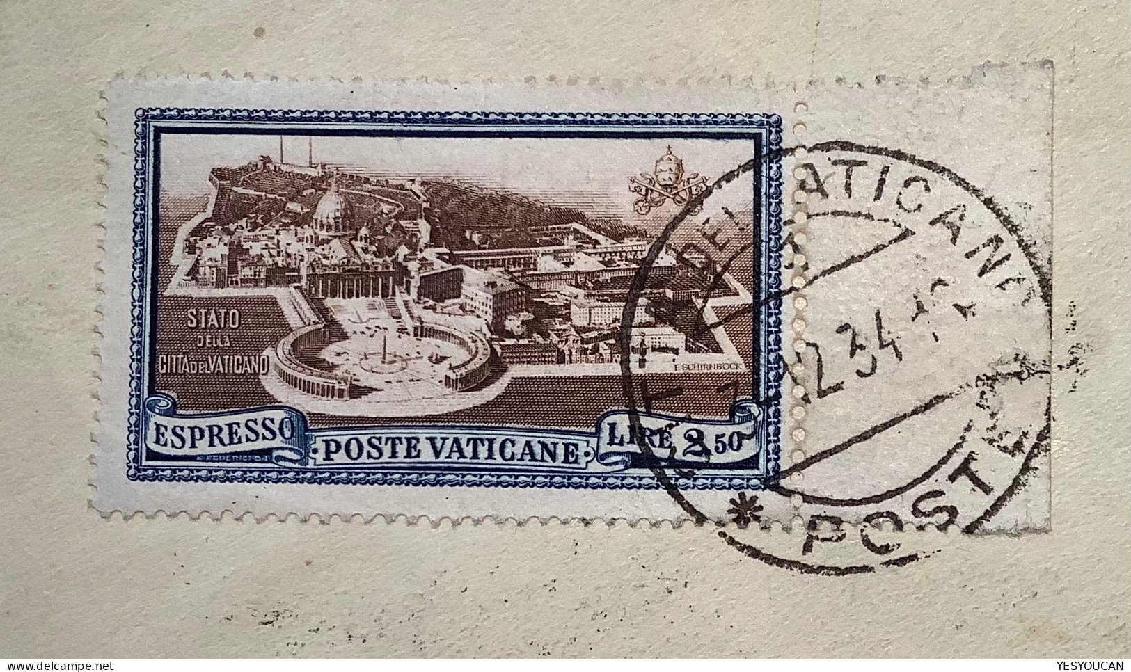 Sa.33, E4 1933 10L+Espresso2,50 1934lettera>Brno(Vatican Vaticano cover vignette label Jan Amos Komensky philosoph Presl