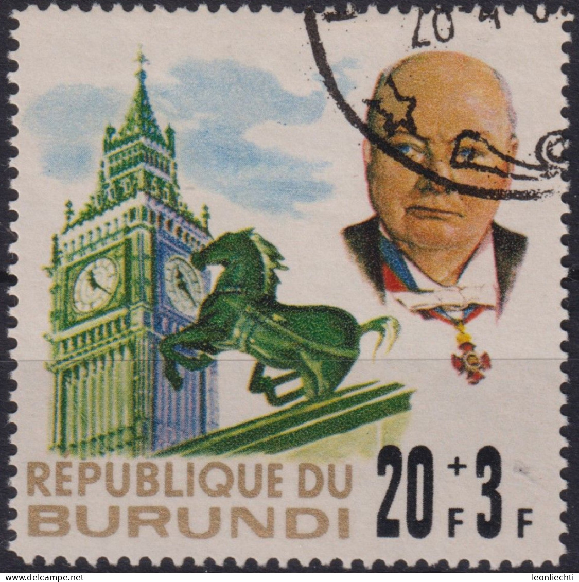 1967 Burundi, Mi:BI 317, Sn:BI B30, Yt:BI 216, Sir Winston Churchill - Oblitérés