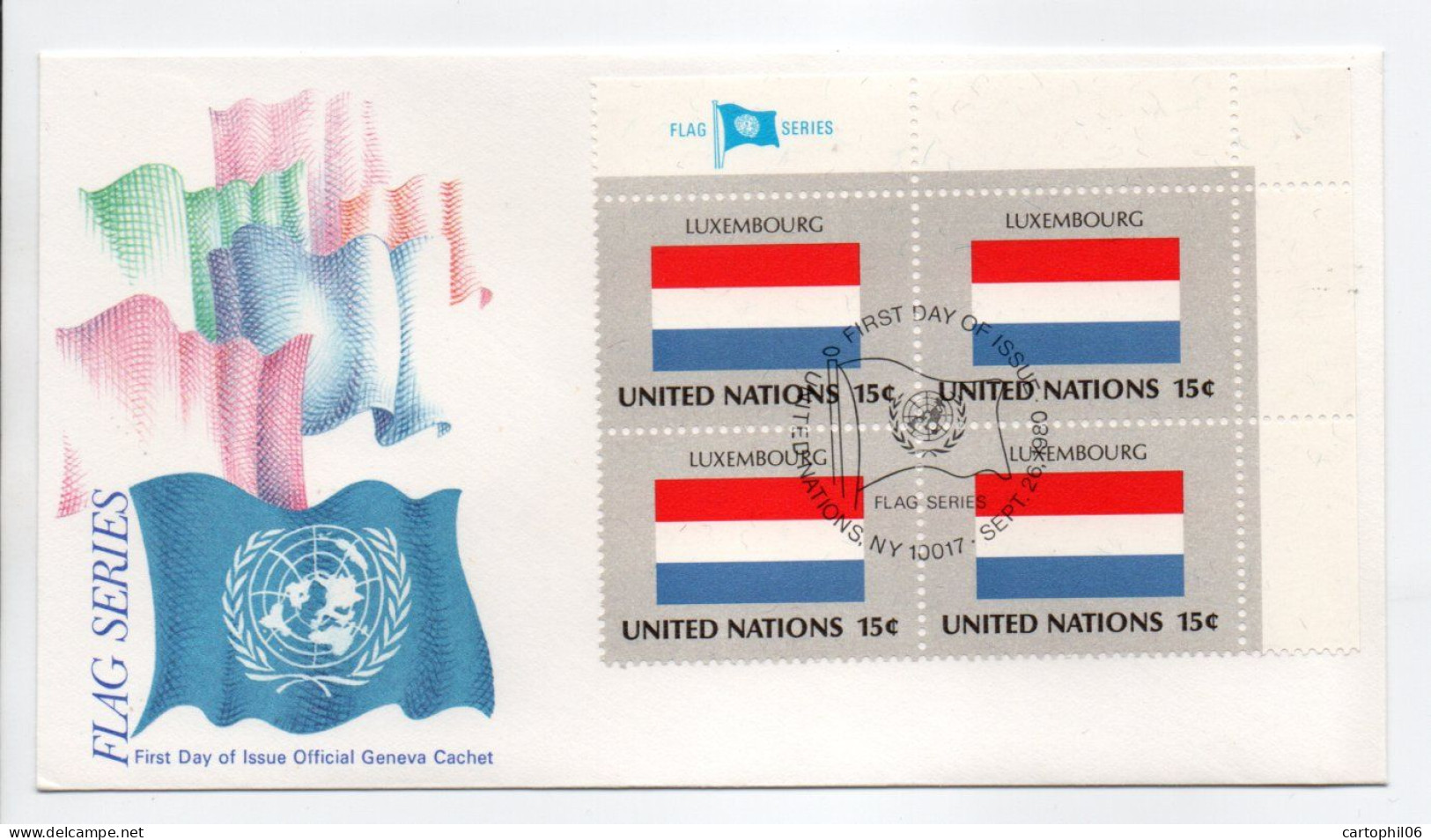 - FDC DRAPEAUX / FLAG LUXEMBOURG - UNITED NATIONS 26.9.1980 - - Briefe