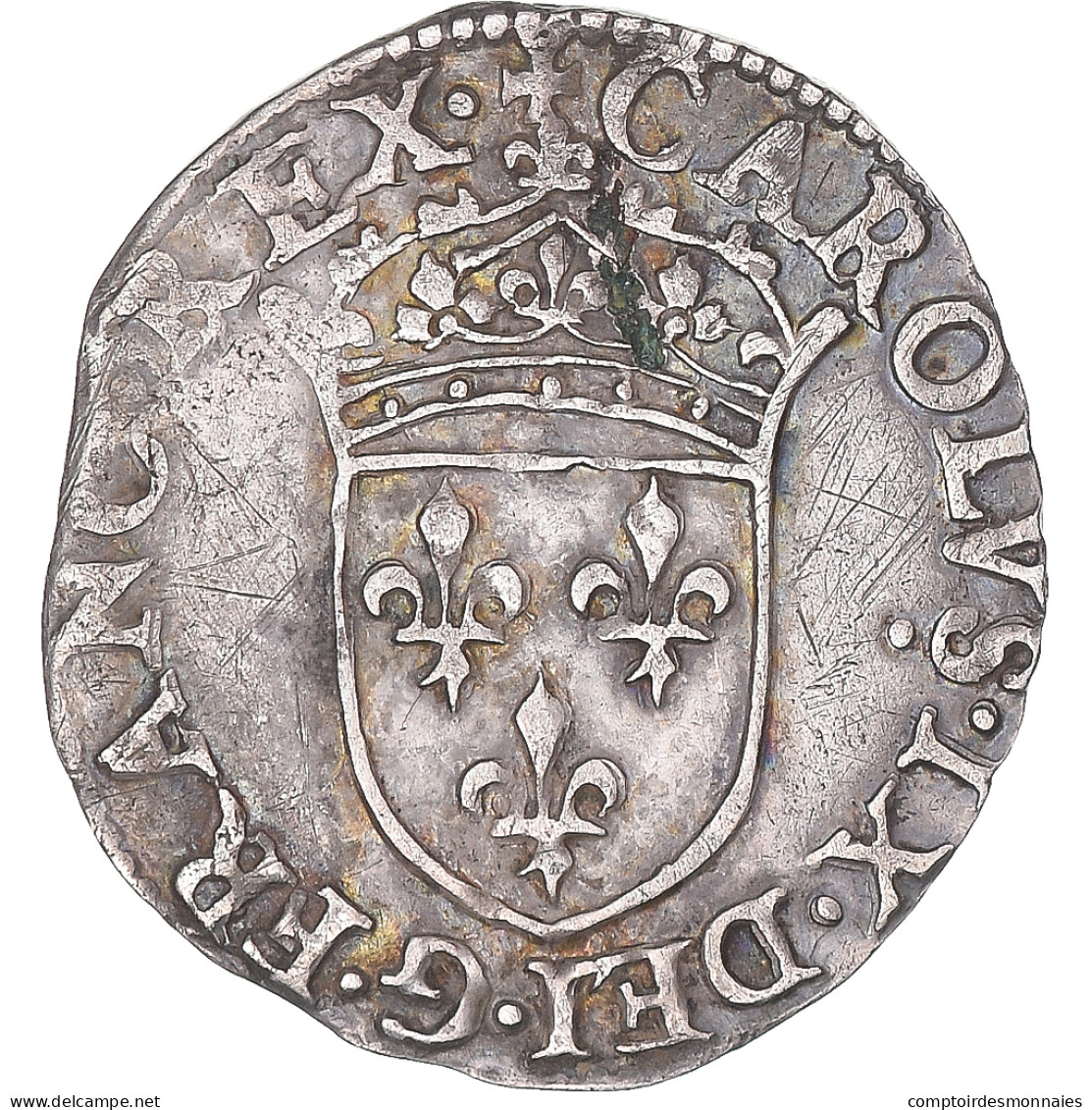 Monnaie, France, Charles IX, Sol Parisis, 1566, Poitiers, SUP, Billon - 1560-1574 Charles IX