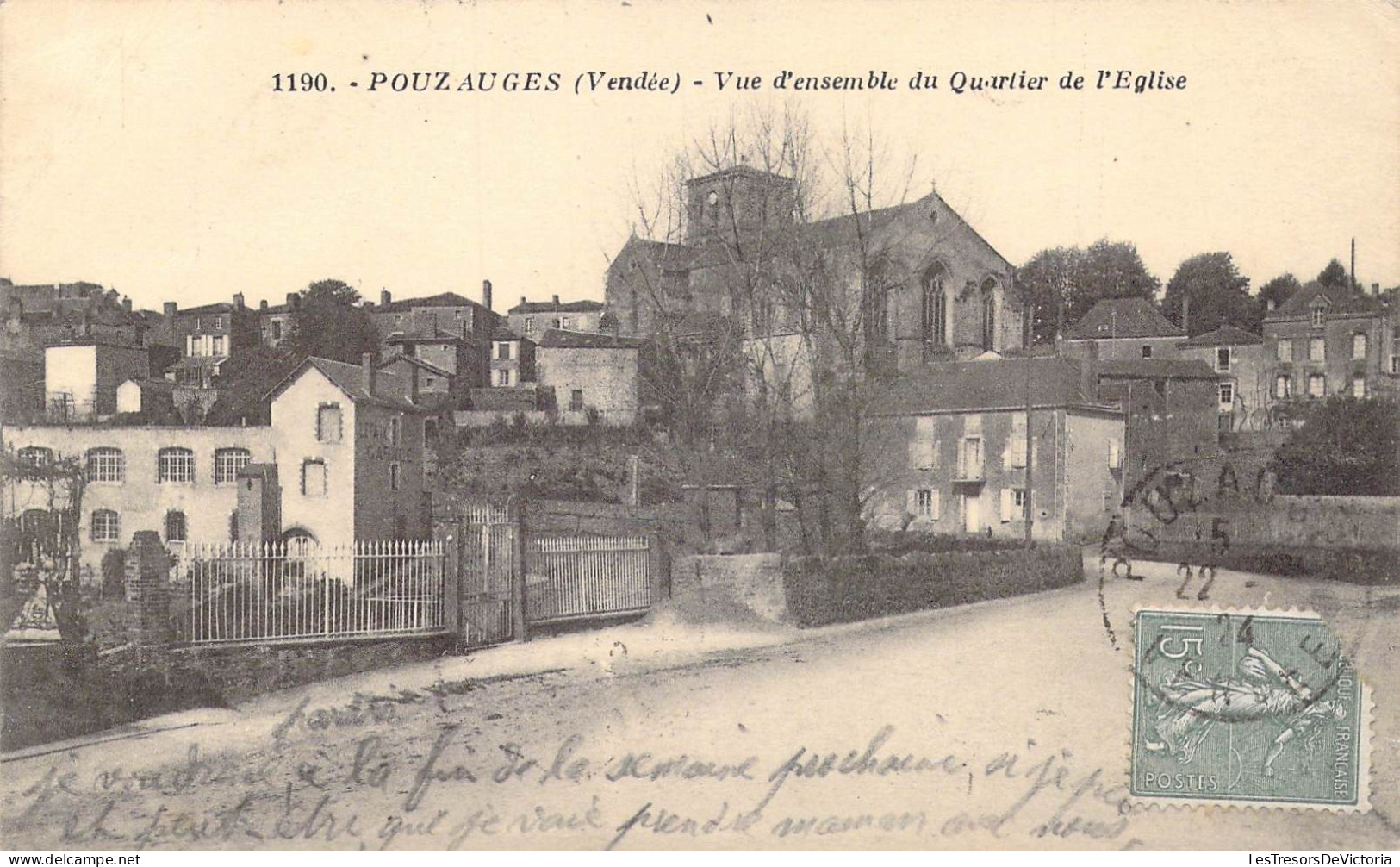 FRANCE - 85 - Pouzauges - Vue D'ensemble Du Quartier De L'Eglise - Carte Postale Ancienne - Pouzauges