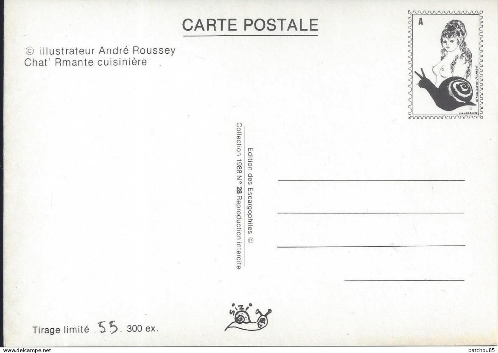 CPM  Chat ‘ Rmante Cuisinière    illustrateur André Roussey - Roussey