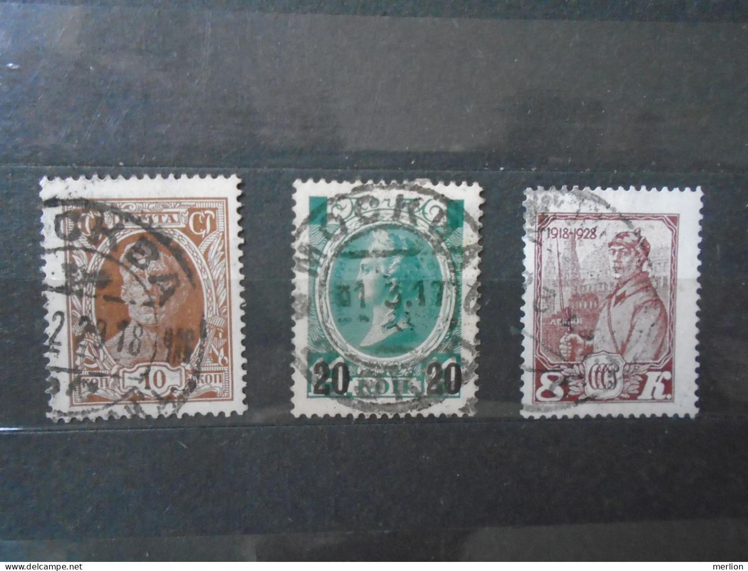 W519.84  Old Used Stamps (3 Pcs) Russia URSS 1917-1918-1928 - Used Stamps