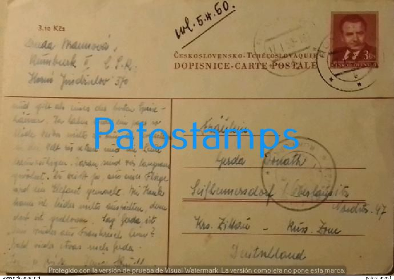 205809 CZECH REPUBLIC CANCEL YEAR 1950 POSTAL STATIONERY POSTCARD - Unclassified