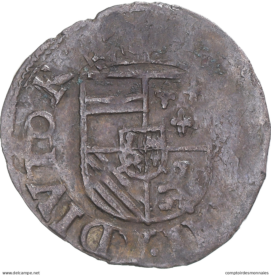 Monnaie, Pays-Bas Espagnols, Philippe II, Duit, 1560-1572, Anvers, TB+, Cuivre - Otros & Sin Clasificación