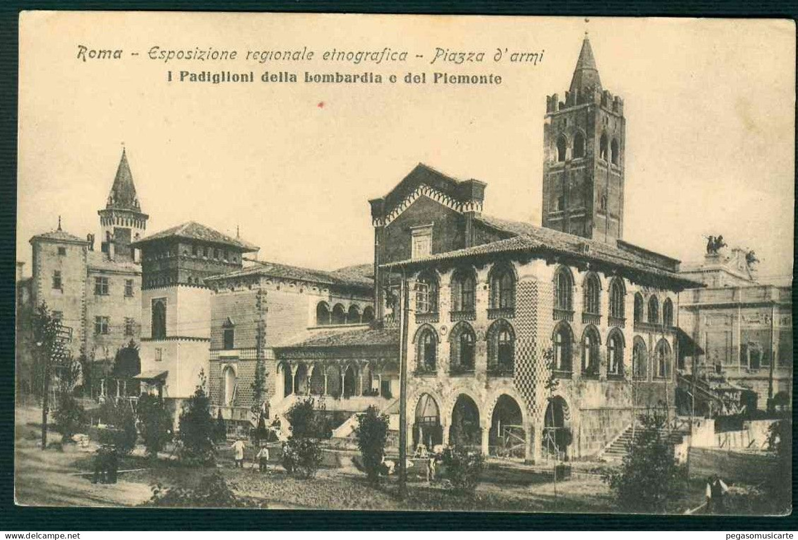 VX232 - ROMA - ESPOSIZIONE REGIONALE ETNOGRAFICA - PIAZZA D'ARMI - PADIGLIONI LOMBARDIA E PIEMONTE 1911 - Exposiciones