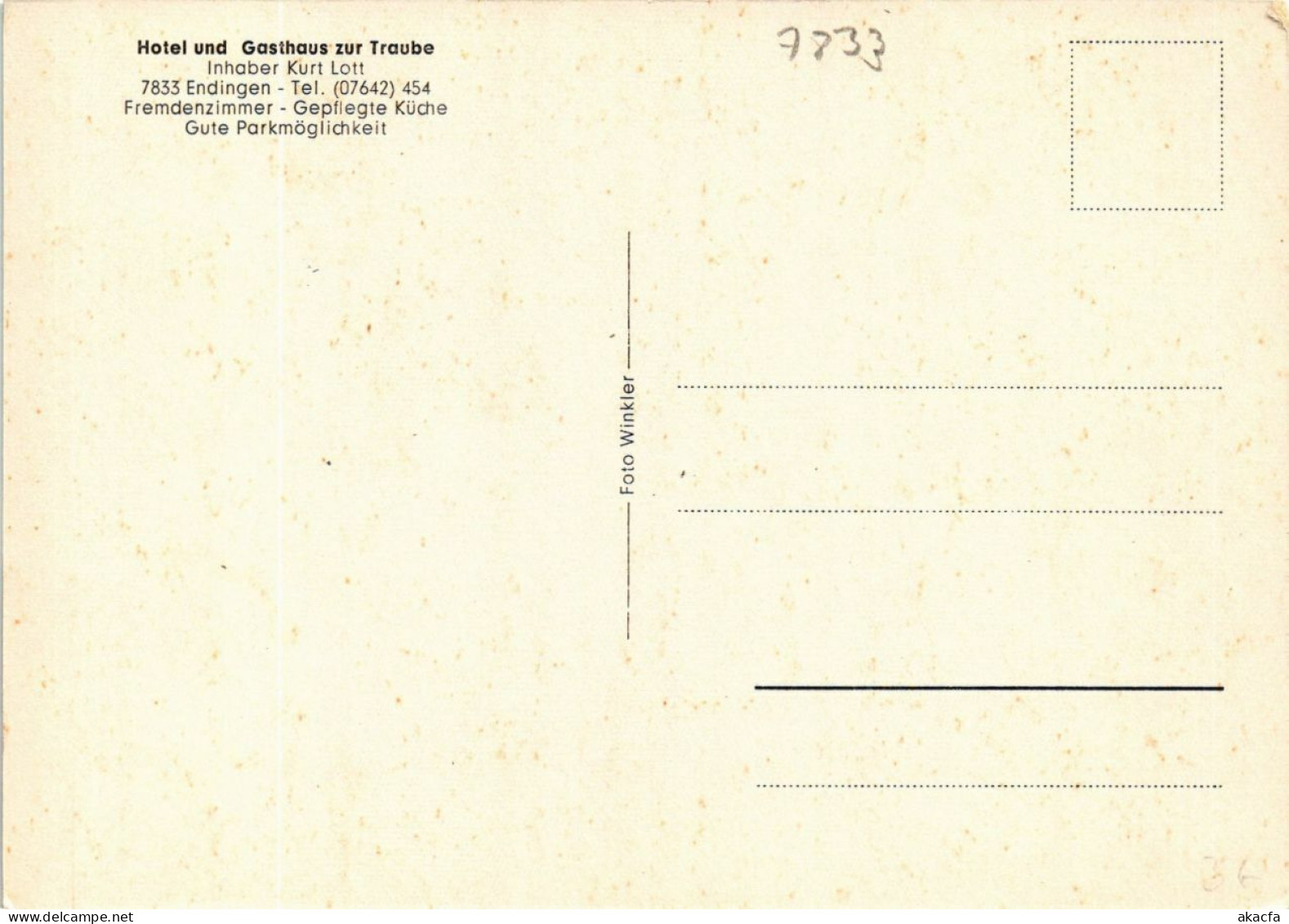 CPA AK Endingen Hotel Und Gasthaus Zur Traube GERMANY (891358) - Endingen