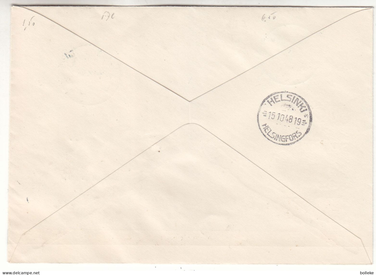 Finlande - Lettre FDC De 1948 - Oblit Helsinki -  Exp Vers Helsinki - Valeur 6,50 Euros - Cartas & Documentos