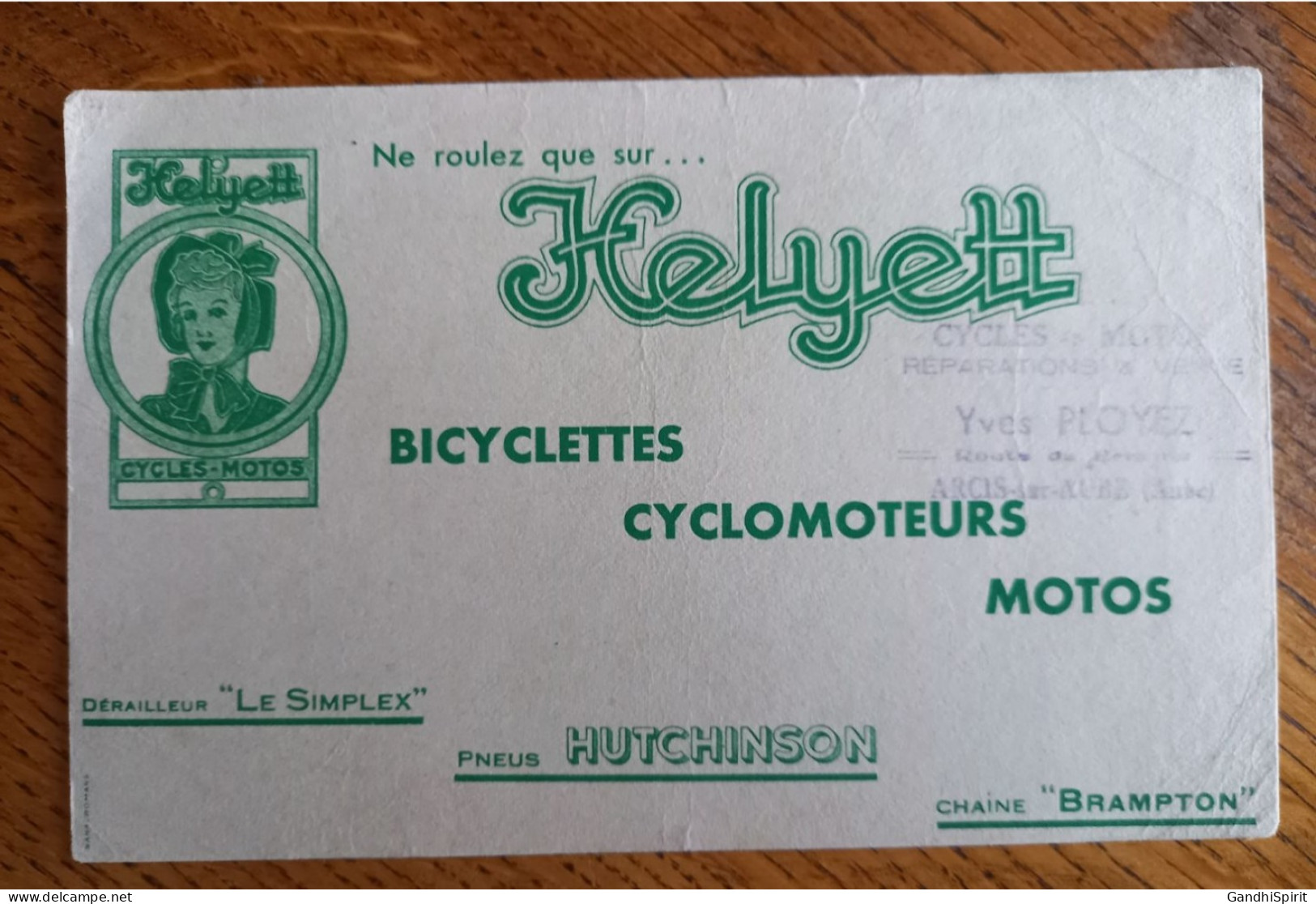 Buvard - Helyett, Cycles, Pneus Hutchinson, Motos, Vélo, Bicyclettes, Cyclomoteurs - Tampon Yves Ployez à Arcis Sur Aube - Moto & Vélo