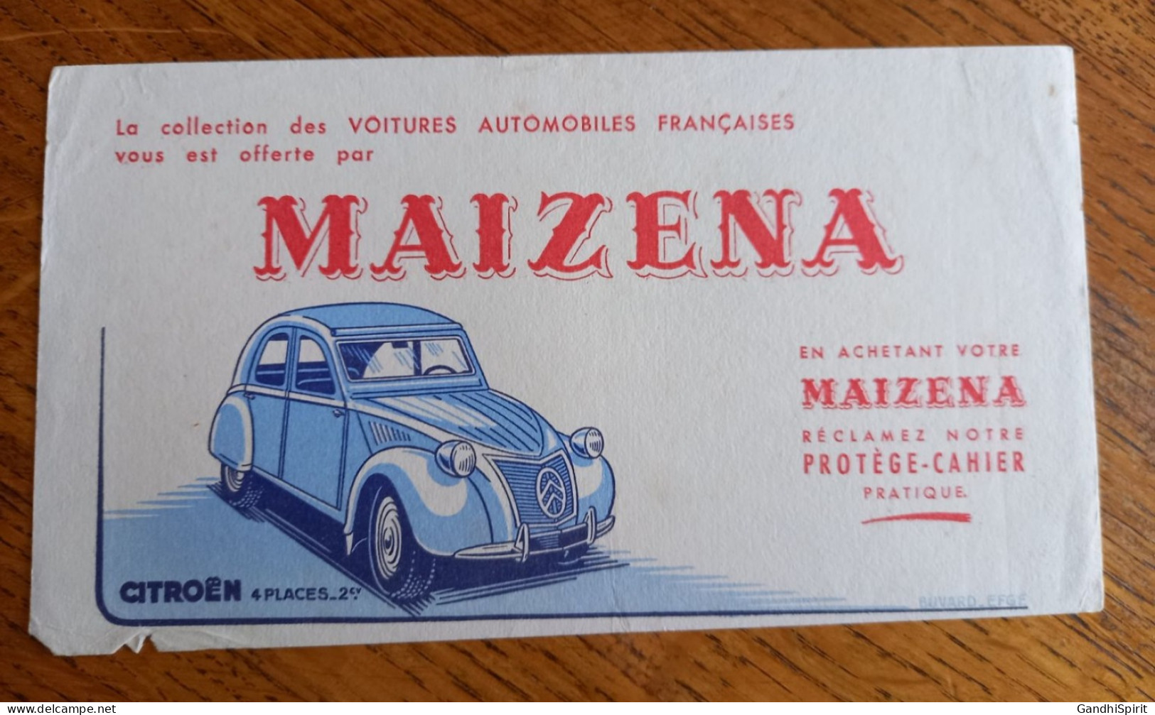 Buvard - Automobile Citroen 4 Places, 2CV, Voiture - Maizena - Automotive