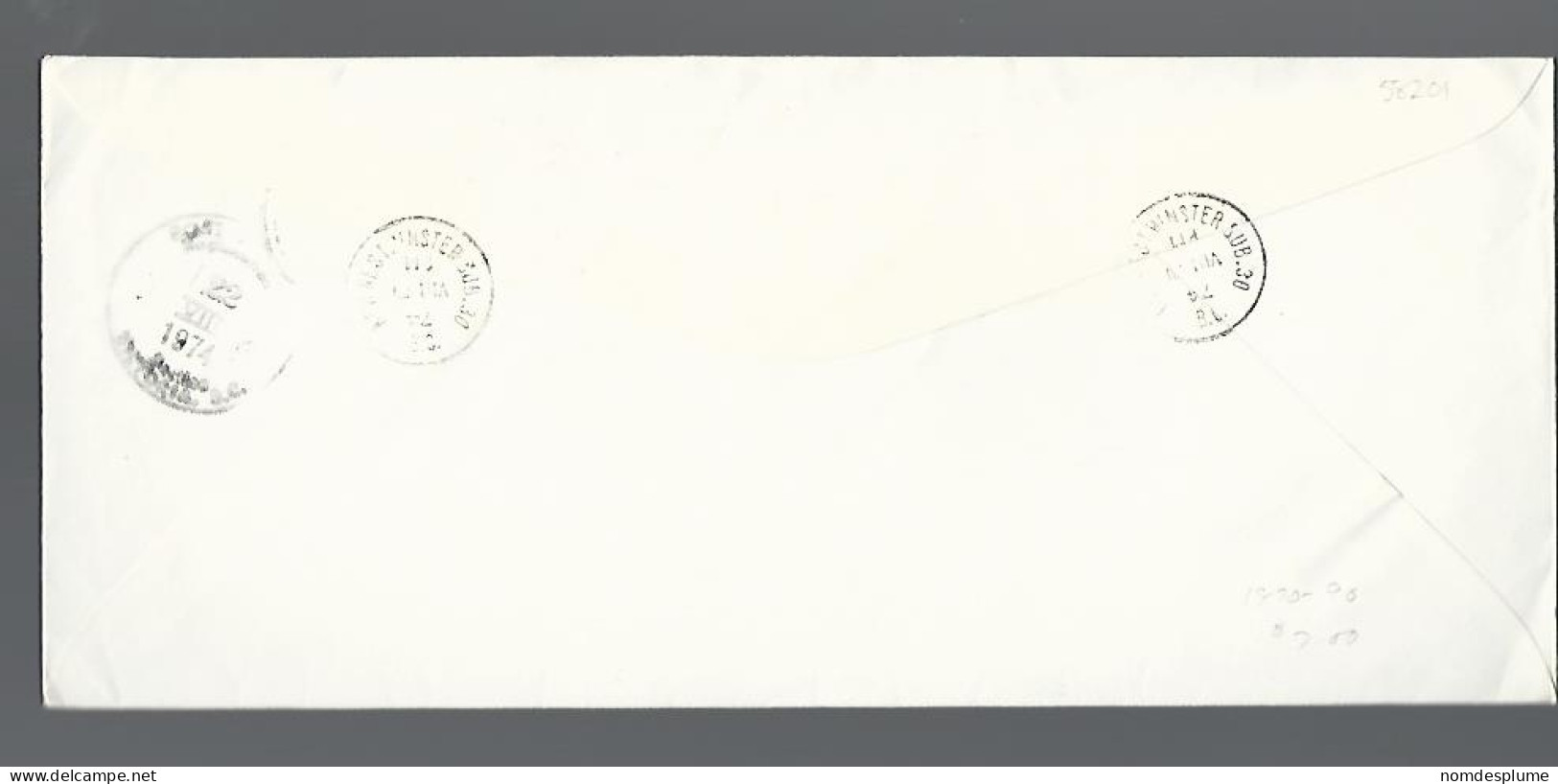 58201) Canada Registered New Westminster Sub 30 Postmark Cancel 1974 - Registration & Officially Sealed