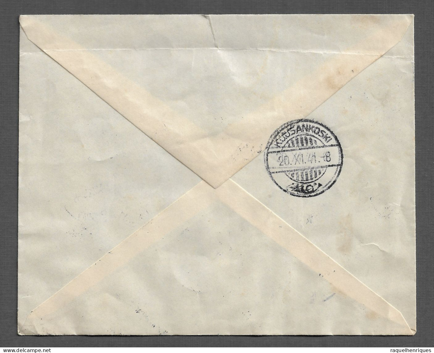 FINLAND KARJALA COVER AIRMAIL REGISTERED 1941 Äänislinna - RARE (PLB4#03) - Covers & Documents