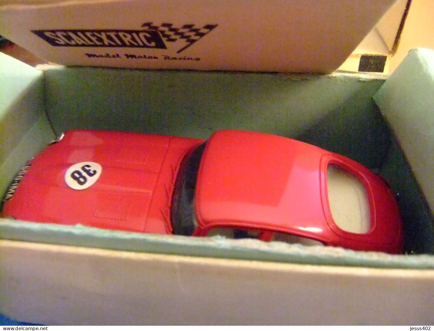 SCALEXTRIC EXIN JAGUAR E ROJO CON CAJA Y PAPELES ORIGINALES DE 1968 Ref. C34 - Road Racing Sets