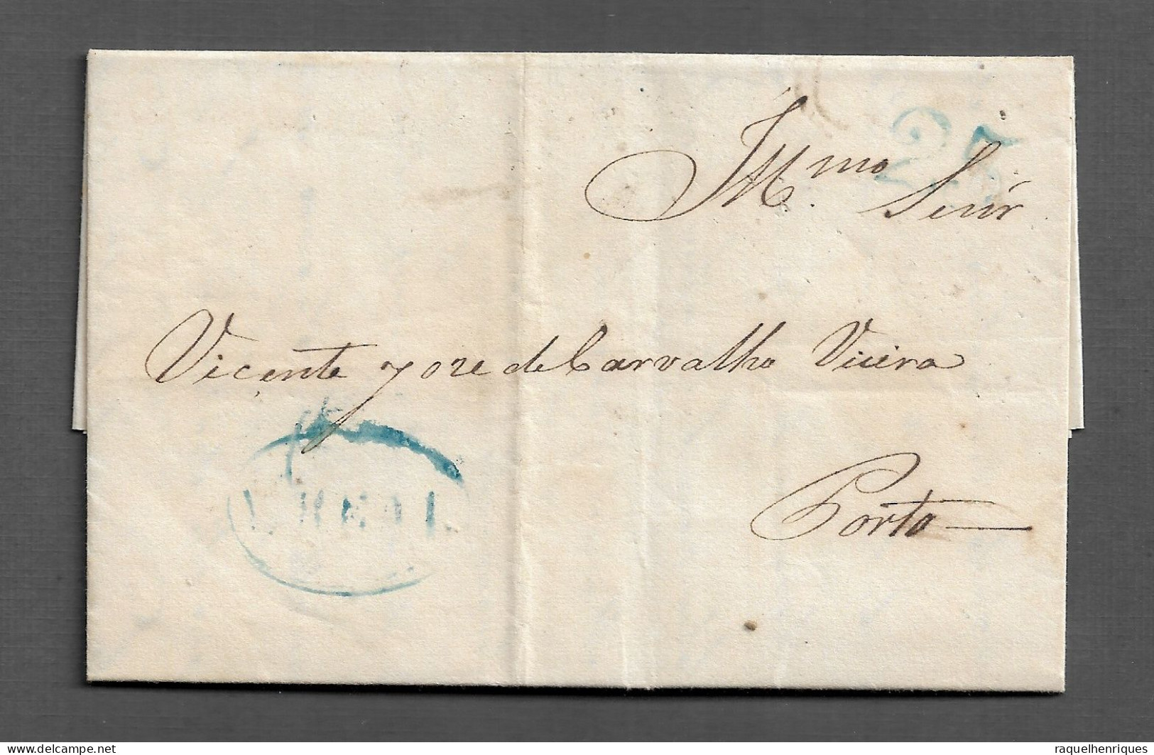 PORTUGAL PREPHILATELIC LETTER 1845 - CARIMBO VILA REAL (PLB4#35)