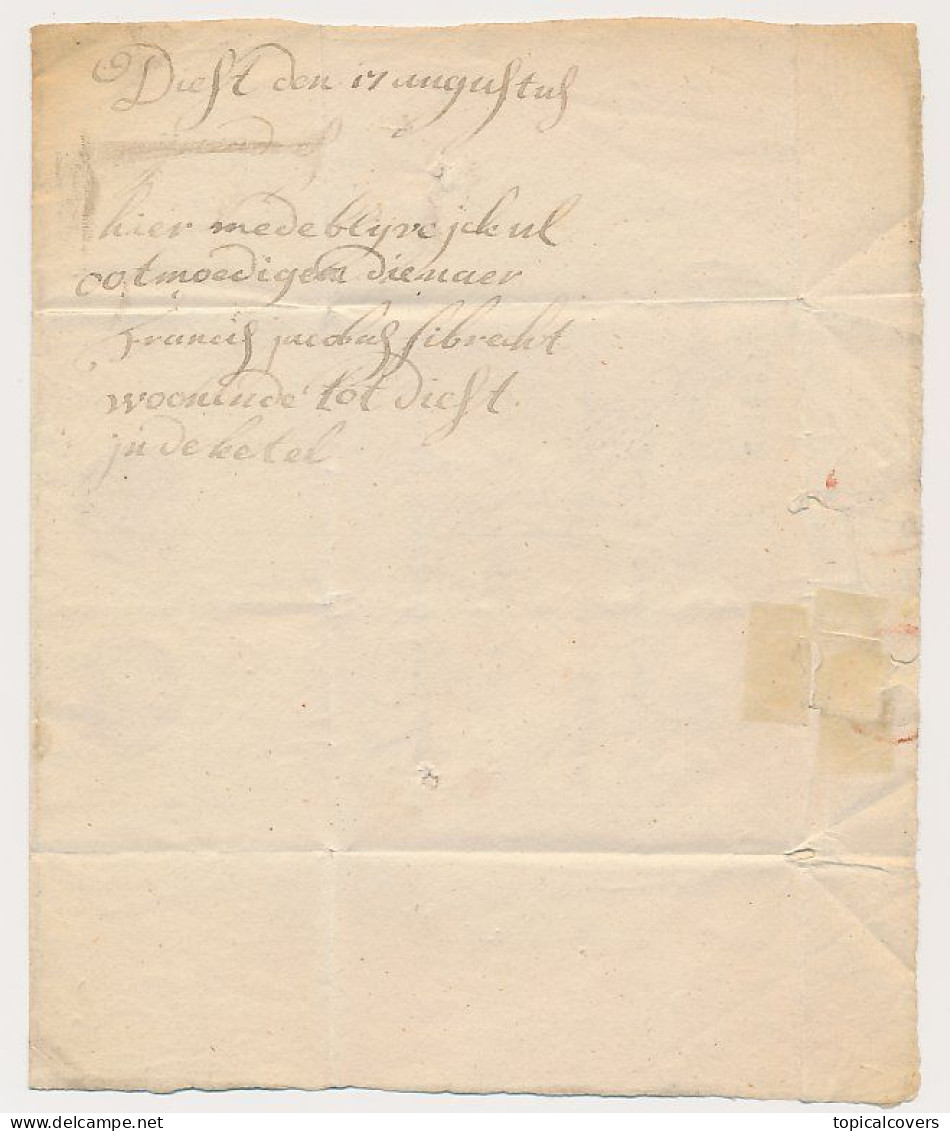 Complete Folded Letter - DIEST  - Brussel - 1714-1794 (Austrian Netherlands)