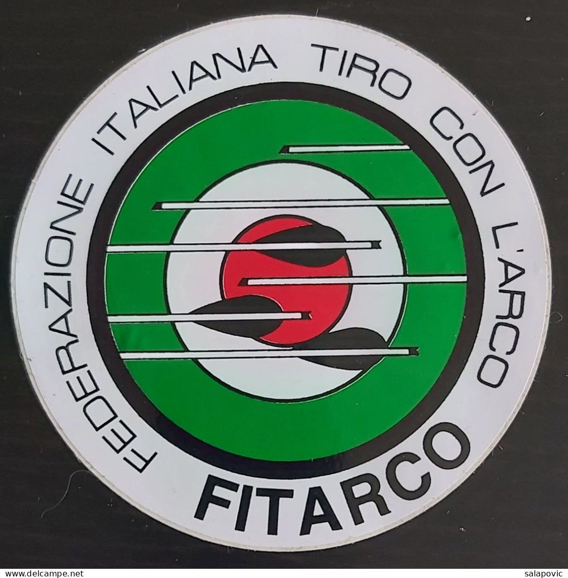 FITARCO - Federazione Italiana Tiro Con L'Arco, Italian Archery Federation Italy  Sticker  Label - Tiro Con L'Arco