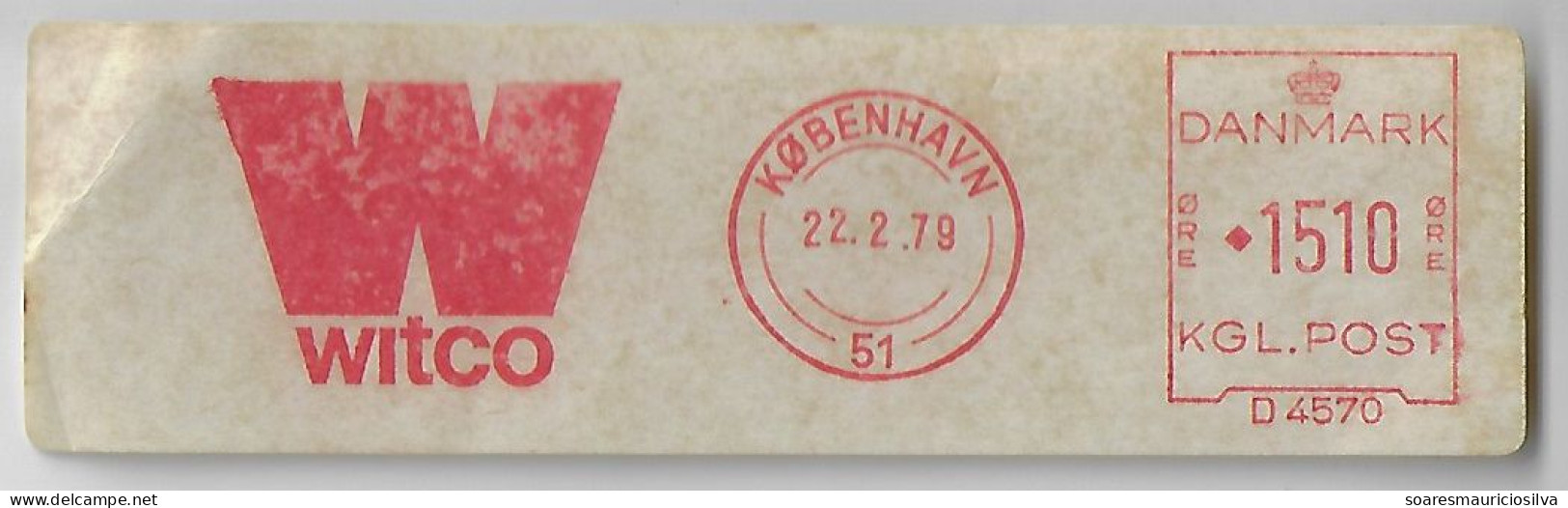 Denmark 1979 Cover Fragment Meter Stamp Francotyp Slogan Witco From Copenhagen - Briefe U. Dokumente