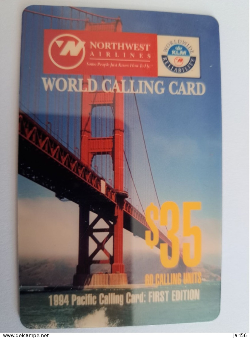 USA   PREPAID/LDDS COMM/ SERIE 3 CARDS$20,$35,$50,- NORTHWEST AIRLINES/KLM /FIRST EDITION /   FINE USED    **13380** - Cartes à Puce