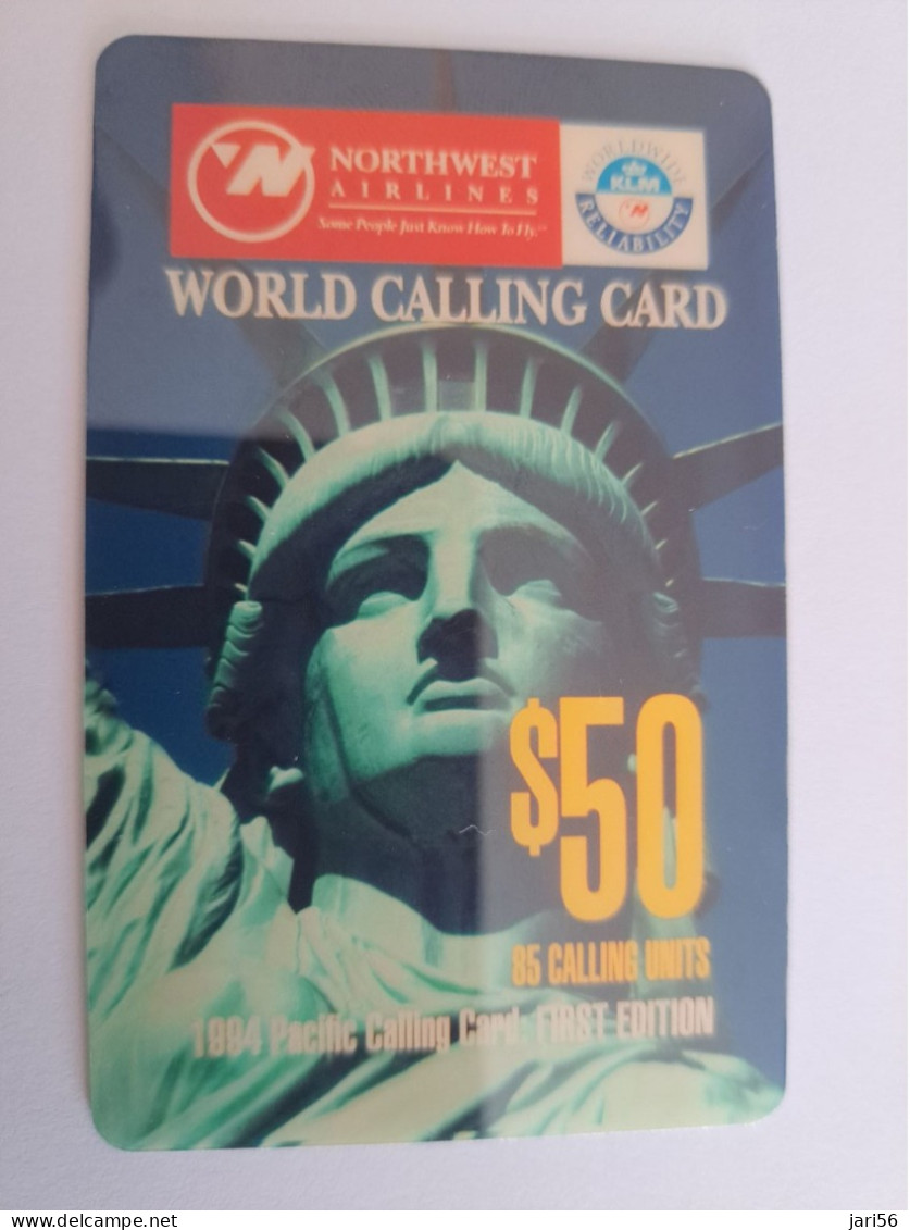 USA   PREPAID/LDDS COMM/ SERIE 3 CARDS$20,$35,$50,- NORTHWEST AIRLINES/KLM /FIRST EDITION /   FINE USED    **13380** - Cartes à Puce