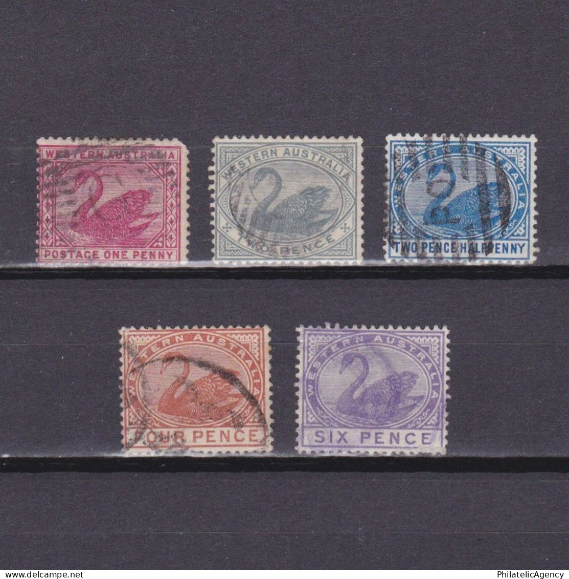 WESTERN AUSTRALIA 1885, SG# 94-100, Part Set, Wmk Crown CA, Swan, Used - Used Stamps