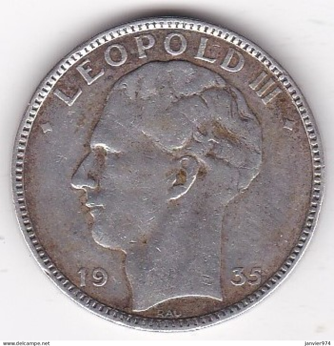 Belgique. 20 Francs 1935. Leopold III. Légende Française, Position B, En Argent - 20 Francs